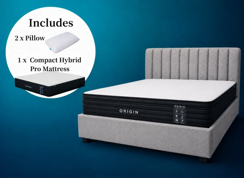Origin Storage Bed Frame + Compact Hybrid Pro Mattress Set